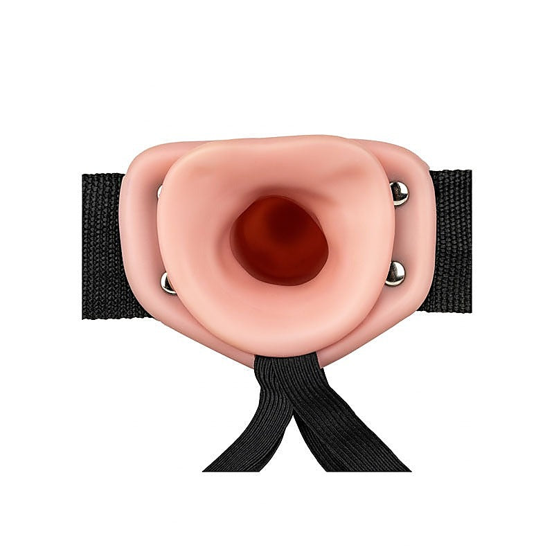 REALROCK Vibrating Hollow Strap-On Dildo Flesh - Strap On Sextoys