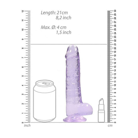 REALROCK 20.3 cm Realistic Dildo With Balls by Shots Toys - Realistic Dildos