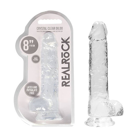 REALROCK 20.3 cm Realistic Dildo With Balls by Shots Toys - Realistic Dildos