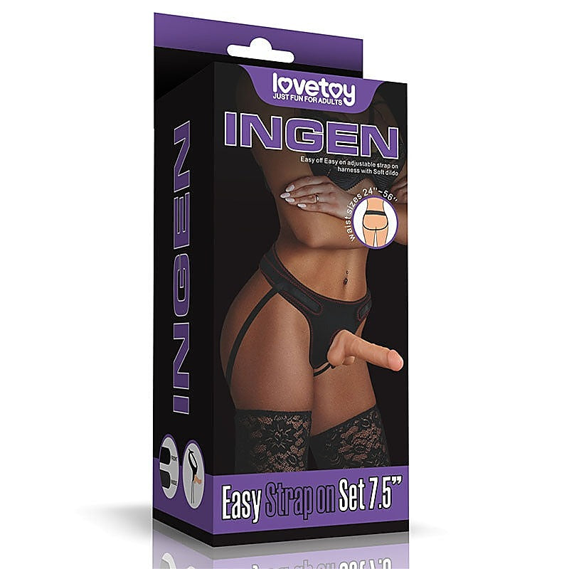 Ingen Easy 19 cm Strap-On Realistic Dildo by Lovetoy - Strap On Sextoys