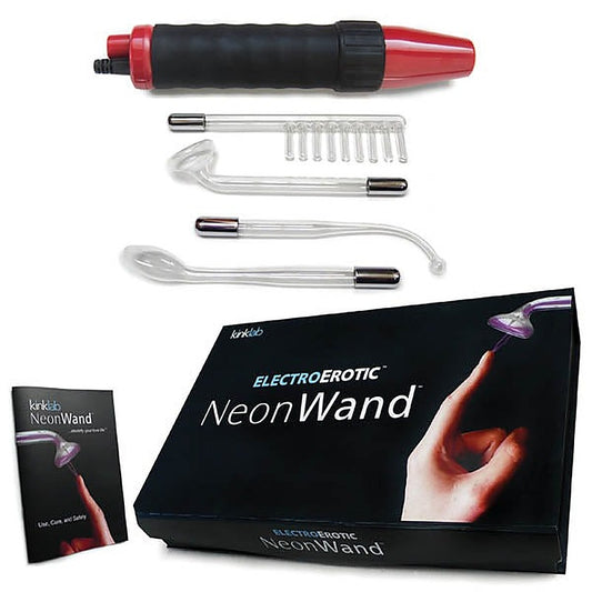 Neon Wand 5 Piece Electrosex Kit Red by The Stockroom - Electro Sex