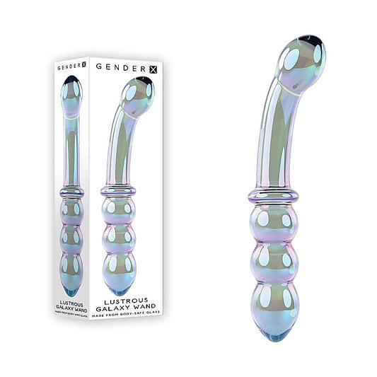 Gender X LUSTROUS GALAXY WAND Violet Glass Double Ended - Glass Sex Toys
