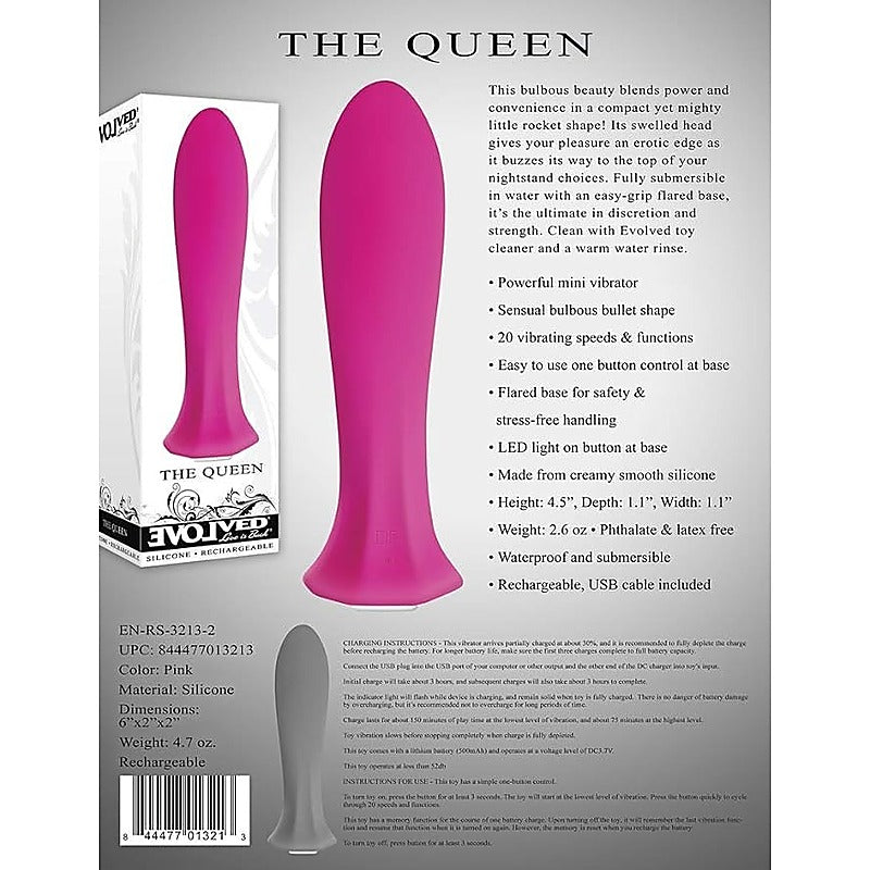 The Queen USB Rechargeable Bullet Vibrator by Evolved - Bullet Vibrators