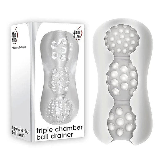 Triple Chamber Ball Drainer Male Masturbator by Adam & Eve - Masturbators and Strokers