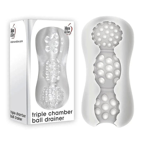 Triple Chamber Ball Drainer Male Masturbator by Adam & Eve - Masturbators and Strokers