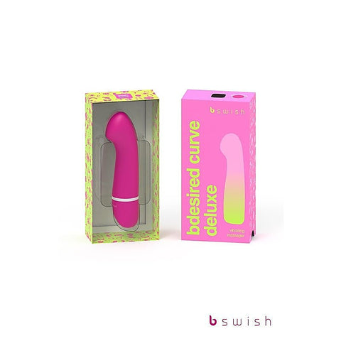 B Swish Bdesired Deluxe Curve G Spot Vibrator Rose Waterproof Silicone - G-Spot Vibrators