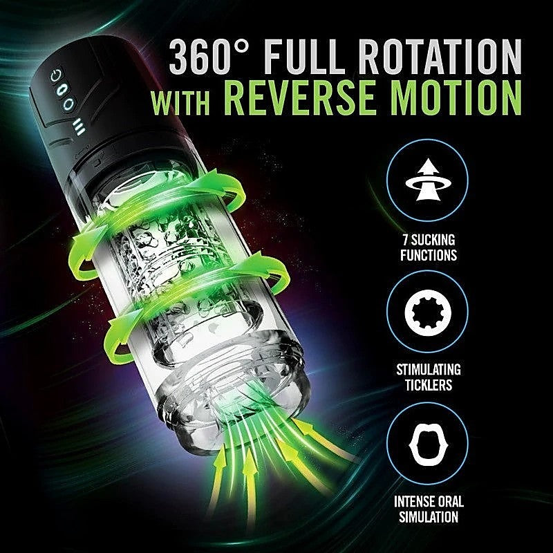 Whirlwind Pro Rotating & Sucking Auto Mens Stroker - Masturbators and Strokers