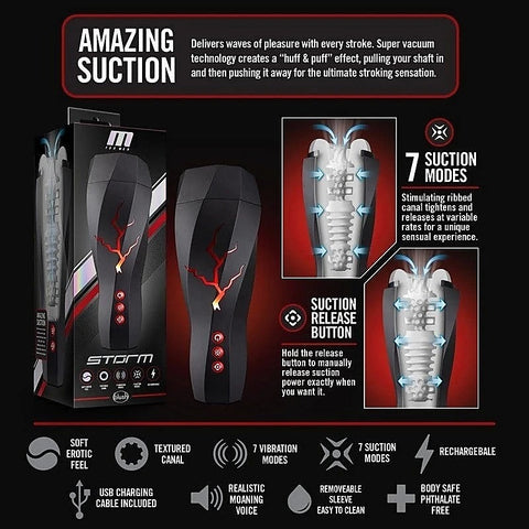 M For Men Storm Milking & Vibrating Auto Stroker - Masturbators and Strokers