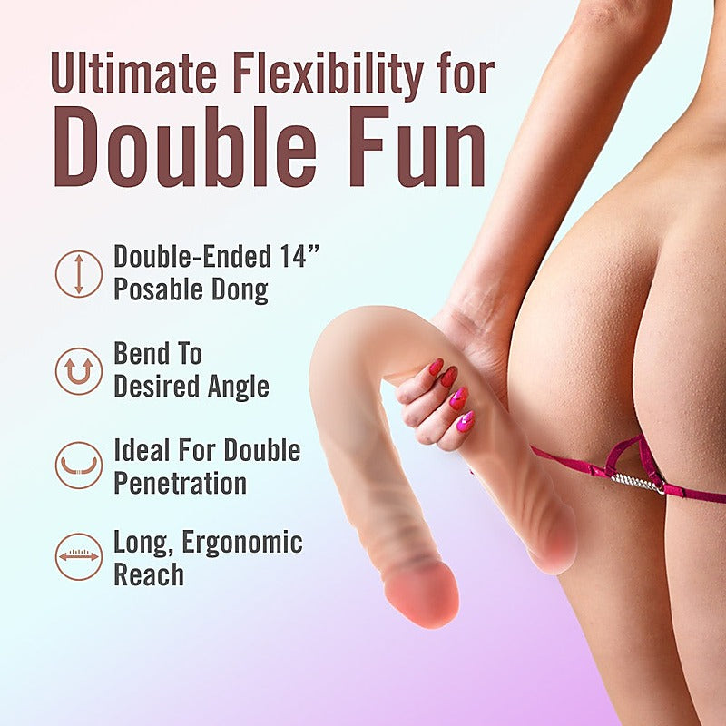 Dr. Skin Plus Posable Double Dong by Blush Novelties - Double Ender