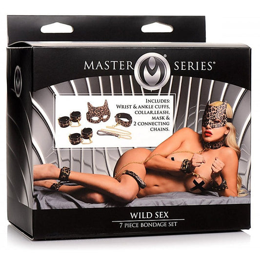 Master Series Wild Sex Leopard 7 Piece Bondage Set - Bondage Kits