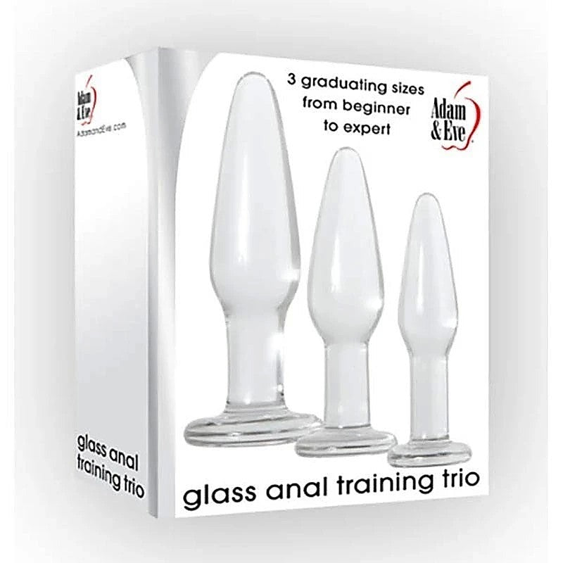 Glass Anal Training Trio Butt Plugs Set by Adam & Eve - Butt Plugs
