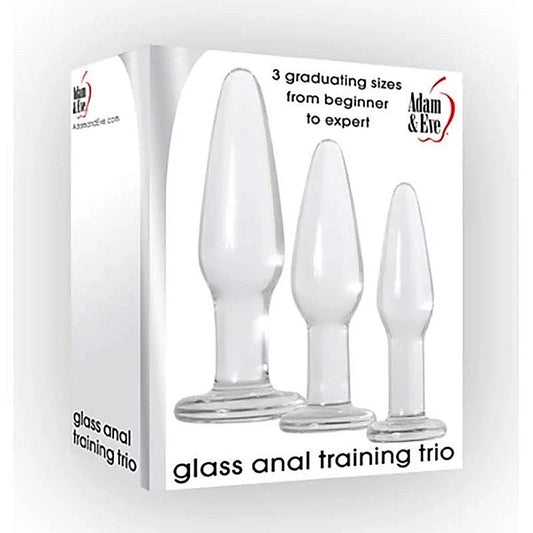Glass Anal Training Trio Butt Plugs Set by Adam & Eve - Butt Plugs