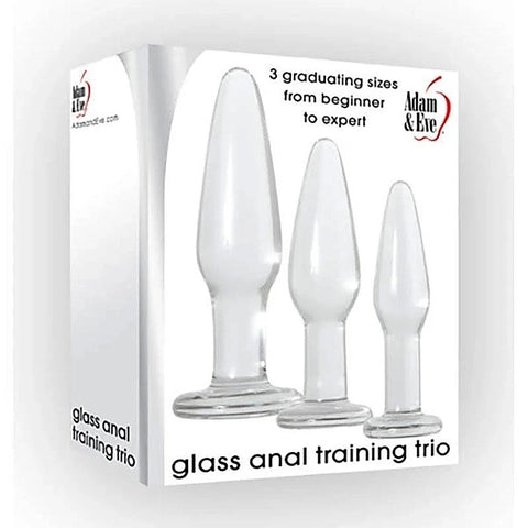 Glass Anal Training Trio Butt Plugs Set by Adam & Eve - Butt Plugs