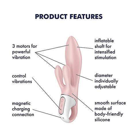 Air Pump Bunny 3 Inflatable Rabbit Vibrator by Satisfyer - Rabbit Vibrators