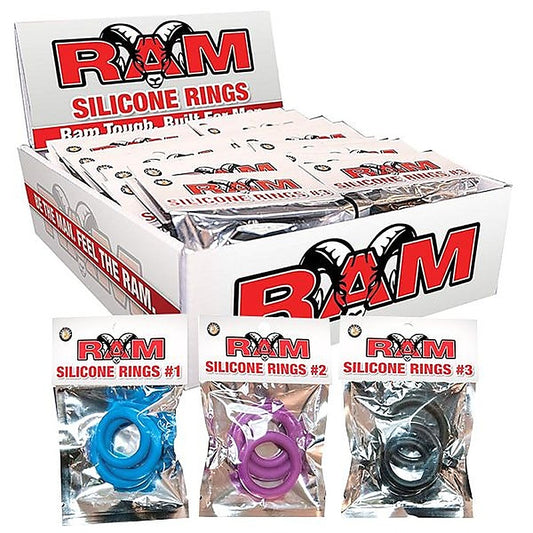 RAM 24 Silicone Cock Rings Pop Box by Nasstoys - Cock Ring Sets