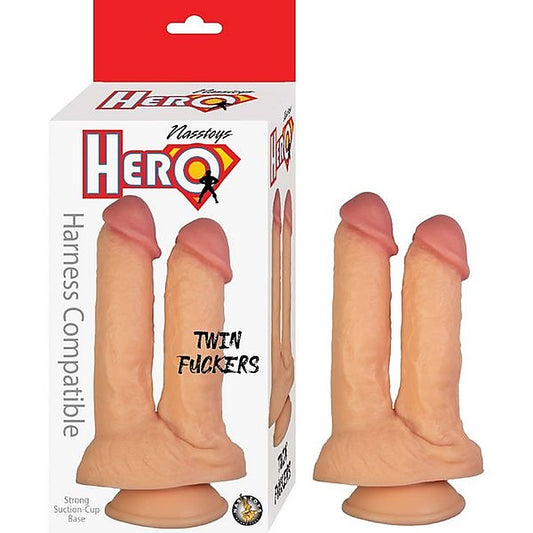 HERO Twin Fuckers Double Pleasure Dildo by Nasstoys - Double Ender