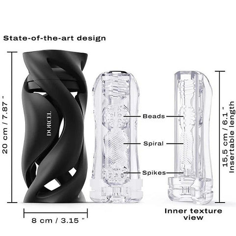 Marc Dorcel Toys DORCEL Deep Blow Manual Mens Masturbator Multi Textured - Masturbators and Strokers