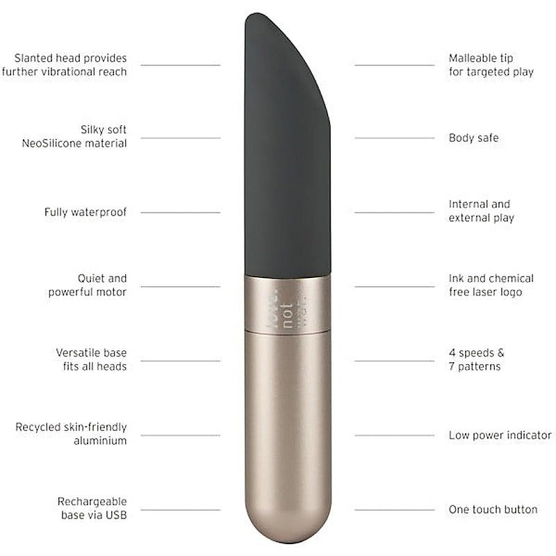 LOVE NOT WAR Amore Clitoral Bullet Vibrator - Bullet Vibrators