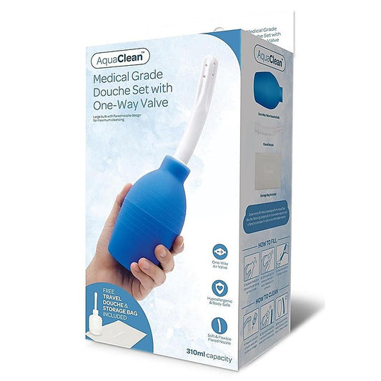 AquaClean Medical Grade Douche Set with 1-Way Valve - Enemas and Douches