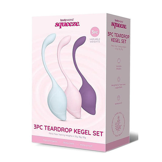 Bodywand Squeeze Teardrop Kegel Set Weighted Kegel Set 3pc - Love Eggs and Kegel Exercisers