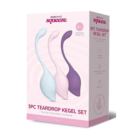 Bodywand Squeeze 3 Piece Teardrop Weighted Kegel Exerciser - Love Eggs and Kegel Exercisers