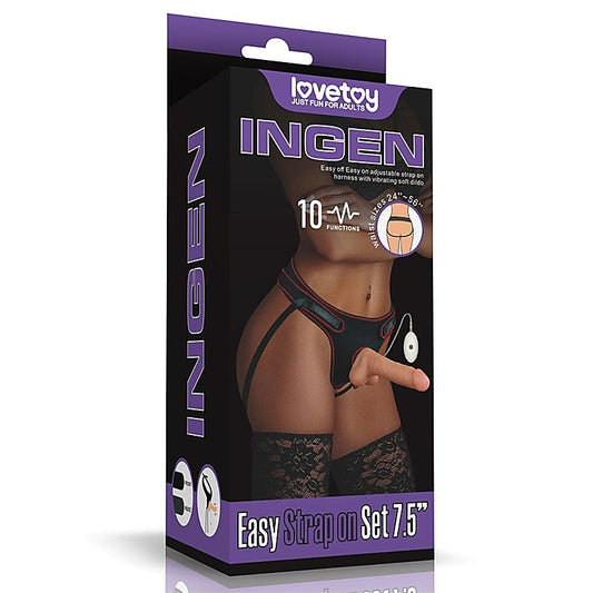 Ingen Vibrating Easy Strap-On Dildo Set by Lovetoy - Strap On Sextoys