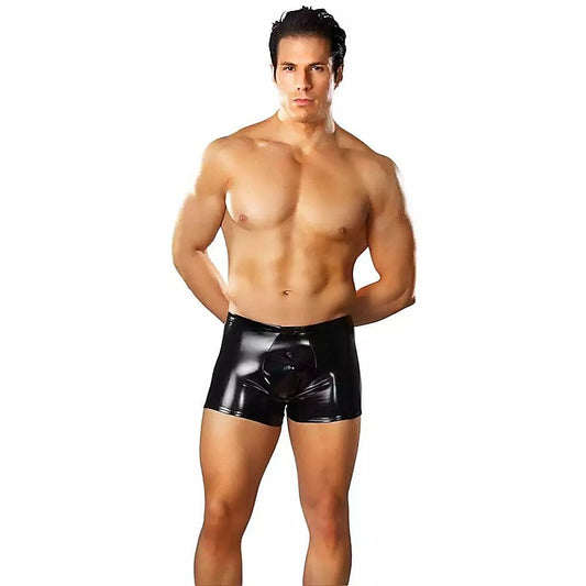 Male Power Faux Leather Pouch Short by Magic Silk - His Fetish