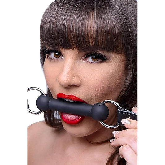 Strict Bondage Play Silicone Bit Gag by XR Brands - Bondage Gags and Bits