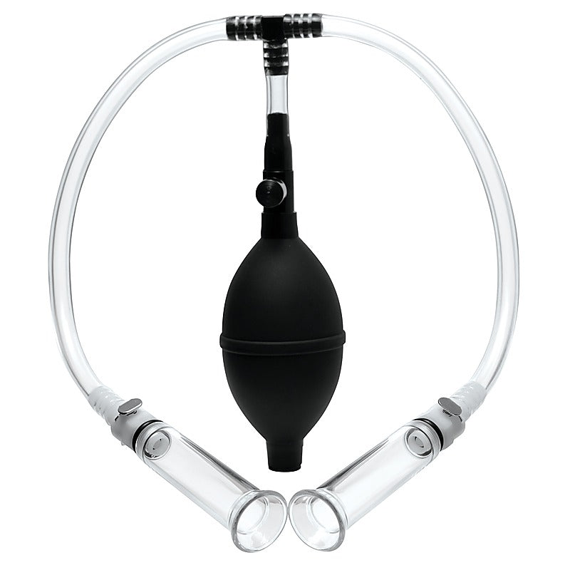 Nipple Pumping System with Dual Cylinders by XR Brands - Breast and Nipple Toys