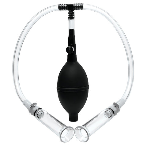 Nipple Pumping System with Dual Cylinders by XR Brands - Breast and Nipple Toys