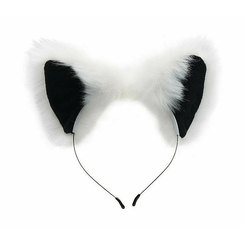 Tailz White Fox Tail Anal Plug and Ears Set by XR Brands - Butt Plugs