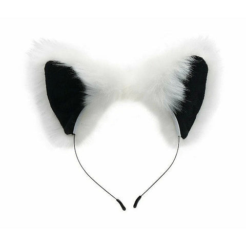 Tailz White Fox Tail Anal Plug and Ears Set by XR Brands - Butt Plugs