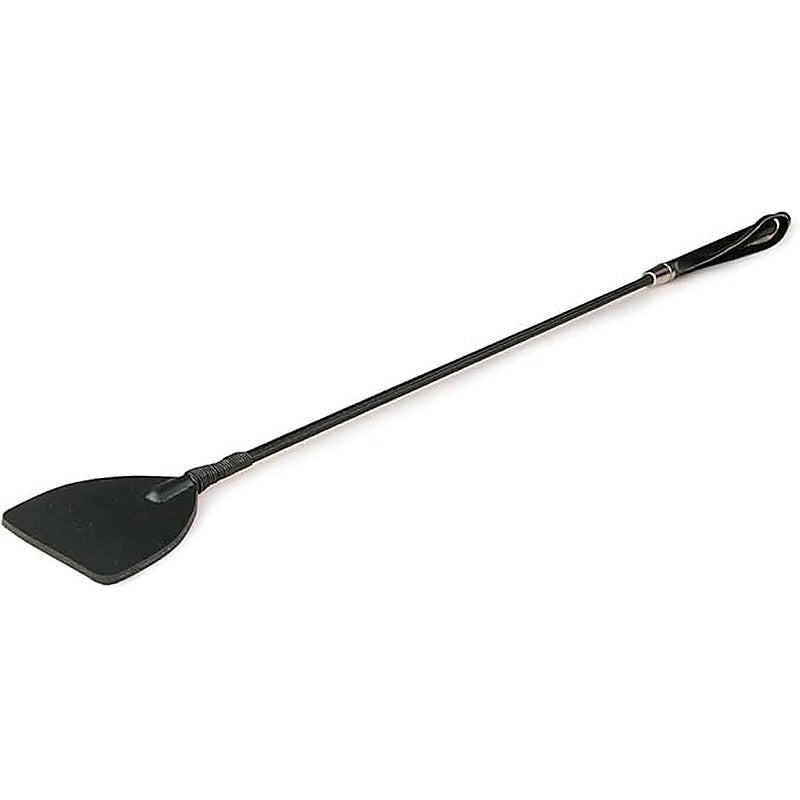 Fetish Collection Wide Crop Bondage Whip Black Premium Impact Play Tool - Whips And Crops