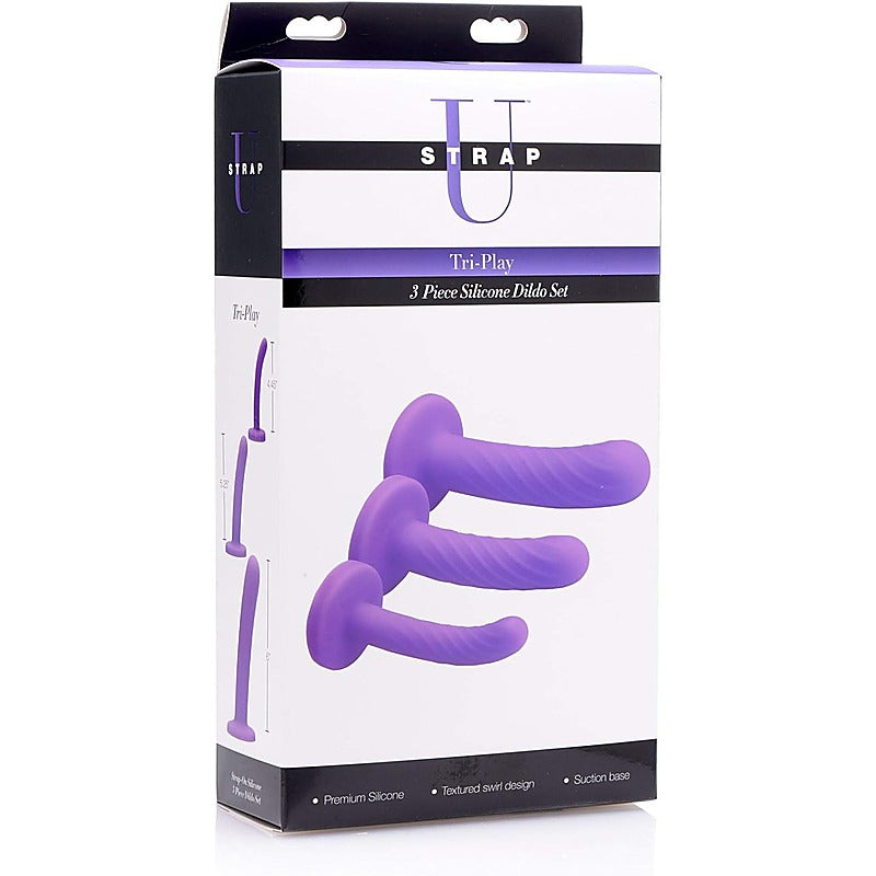 Tri Play Silicone Dildo Set 3 Piece by XR Brands - Realistic Dildos