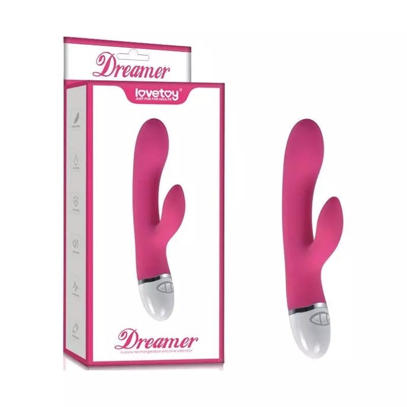 Lovetoy Dreamer 7 Mode Silicone Rechargeable Rabbit Vibrator Pink Dual Motor - - Rabbit Vibrators