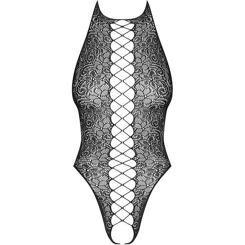 Open Crotch Center Stitch Halter Teddy by Obsessive - Teddies and Bodysuits