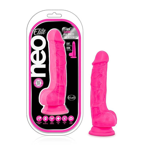 Neo Elite 7.5 inch Silicone Dual Density Realistic Cock with Balls - Realistic Dildos