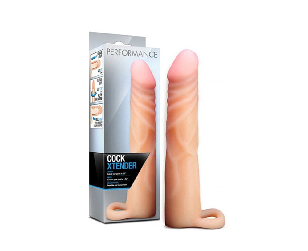 Blush Novelties Performance Mens Cock Xtender Beige Dual Density Penis - - Penis Sleeves and Extenders