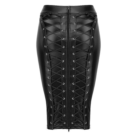 Power Wetlook Pencil Skirt by Noir Handmade - Her Fetish