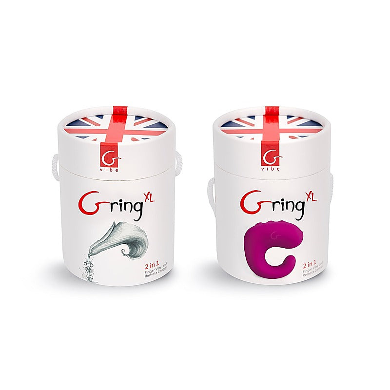 Gvibe Gring Remote Control Finger Vibrator XL Sweet Raspberry Dual Function - Finger and Tongue Vibrators