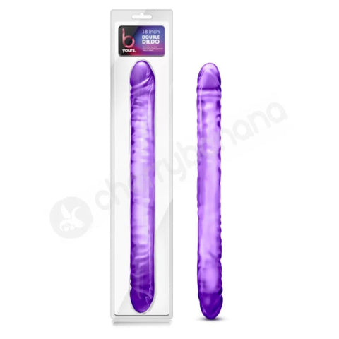 Blush Novelties B Yourss Double Ender Realistic Dildo Purple 18 Inch Dual Ended - Double Ender