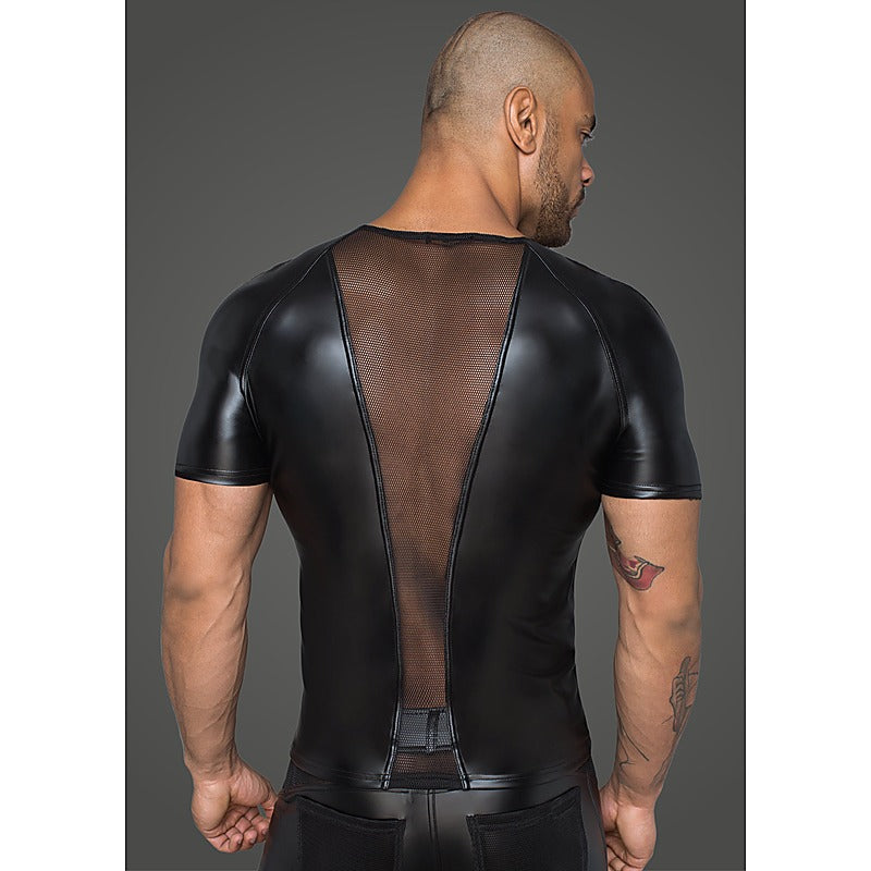 Power Wetlook Men Tshirt With 3D Net by Noir Handmade - His Fetish