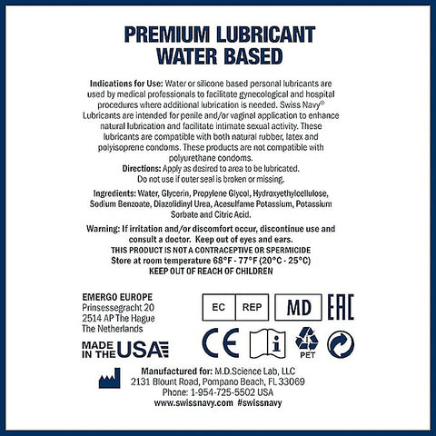 Water Based Adult Lubricant by Swiss Navy - Water Based Lubes