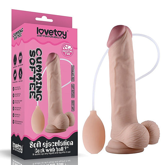 Soft Ejaculation Realistic Cock With Ball by Lovetoy - Realistic Dildos