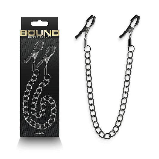 Bound Nipple Clamps DC2 Gunmetal by NS Novelties - Breast and Nipple Toys