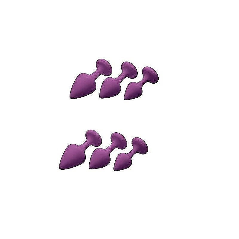 Frisky Purple Pleasures Silicone Anal Plugs by XR Brands - Butt Plugs