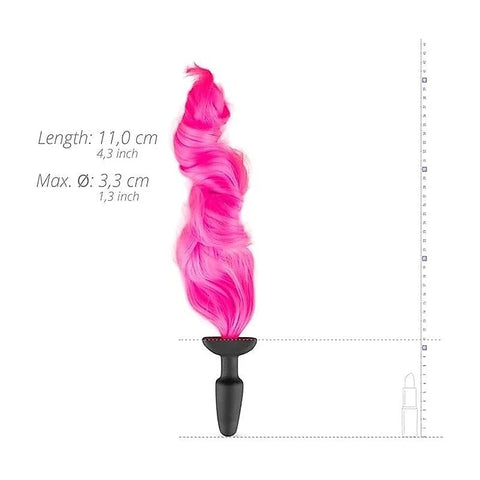 Fetish Collection Silicone Butt Plug With Tail Pink Premium Anal Stimulation - Butt Plugs