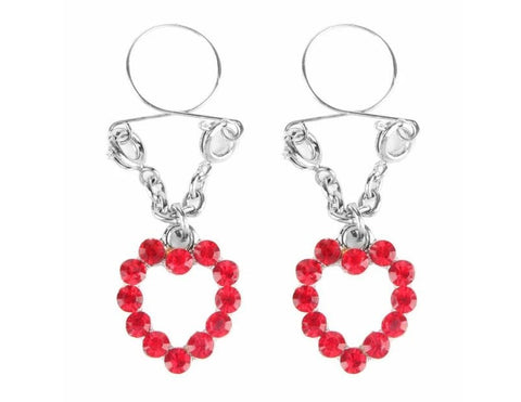 Peekaboo Pasties Ruby Hearts Nipple Jewellery - Breast and Nipple Toys