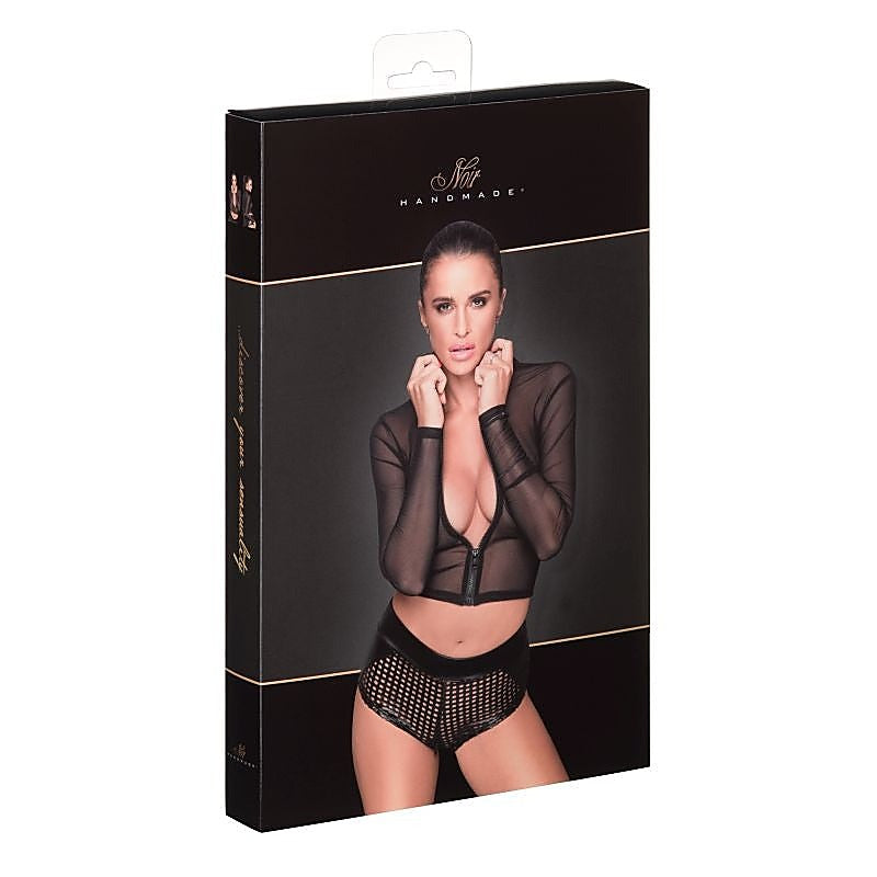 Premium Sheer Zipped Tulle Top by Noir Handmade - Her Fetish