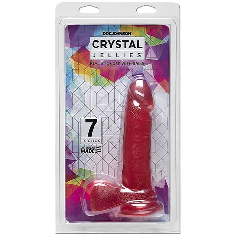 Crystal Jellies 7 Inch Realistic Cock With Balls - Realistic Dildos